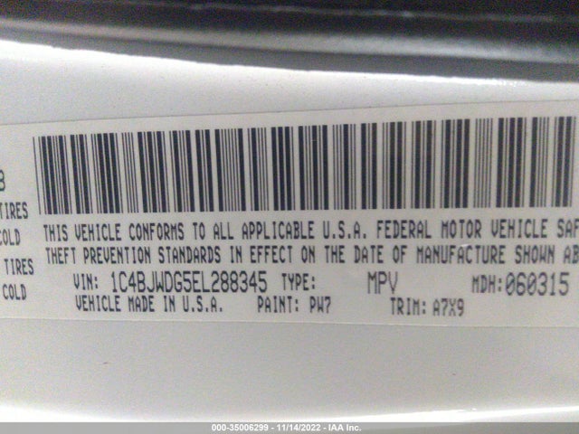 Jeep WRANGLER UNLIMITED 2014 1C4BJWDG5EL288345 Image 9