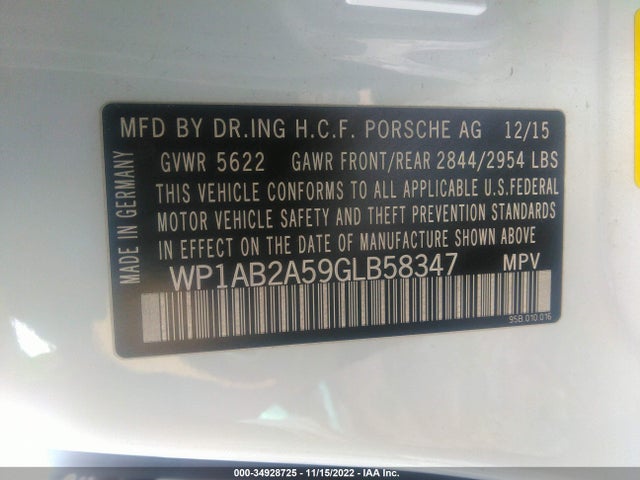 WP1AB2A59GLB58347 Porsche MACAN S