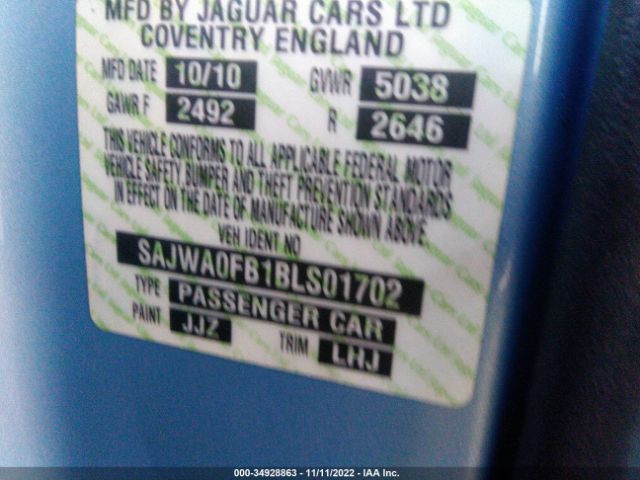 SAJWA0FB1BLS01702 Jaguar XF