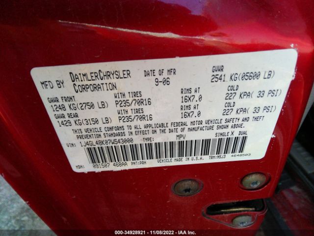 1J4GL48K07W543000 Jeep Liberty Sport