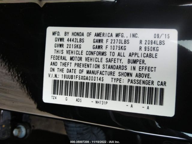 19UUB1F5XGA000145 Acura TLX TECH
