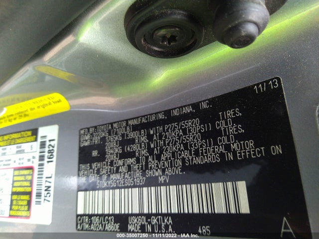 2014 Toyota Sequoia, VIN: 5TDKY5G12ES051937