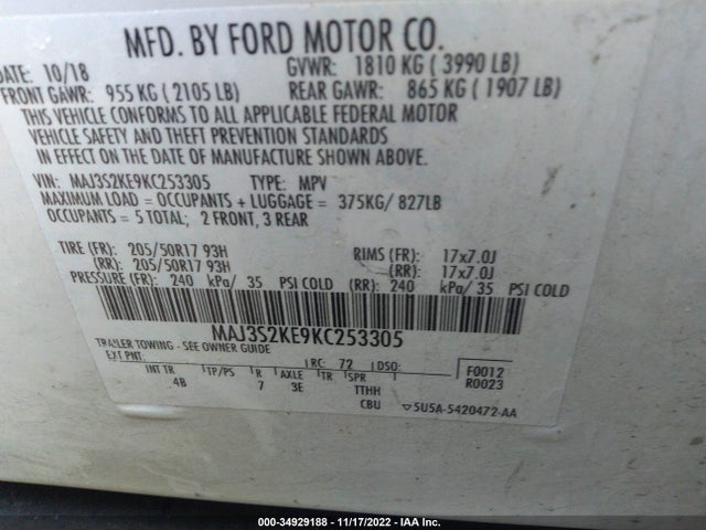 Ford Ecosport Titanium 2019 MAJ3S2KE9KC253305 Image 9