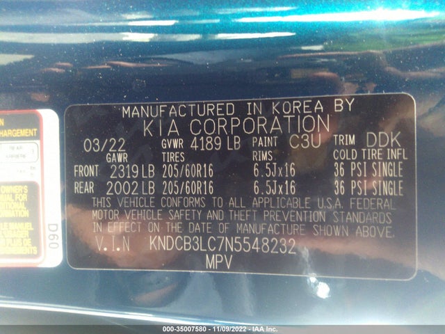 2022 Kia Niro, VIN: KNDCB3LC7N5548232