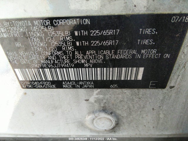 Toyota RAV4 LE 2018 JTMZFREV6JJ199419 Image 14