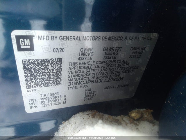 Chevrolet Trax Lt 2020 3GNCJPSB3LL298186 Image 10