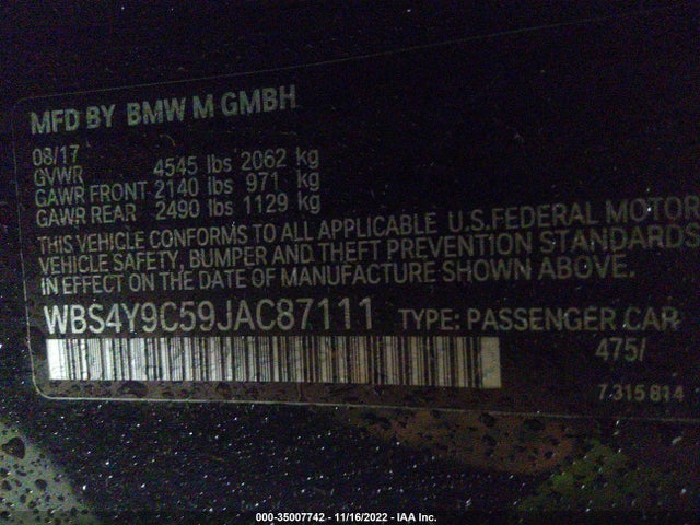 2018 BMW M4, VIN: WBS4Y9C59JAC87111