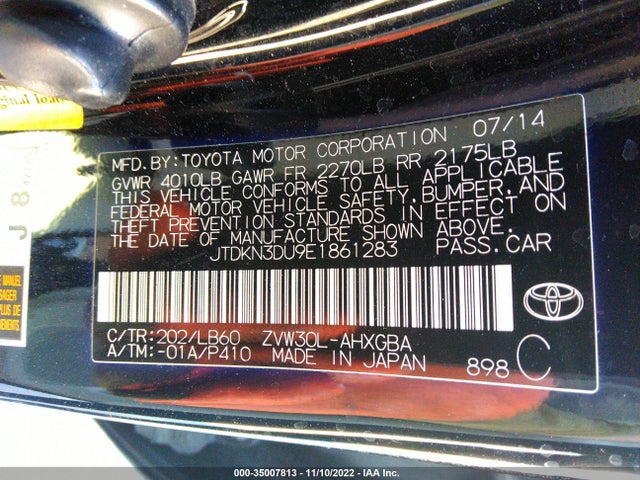 Toyota Prius Four/five/three/one/two 2014 JTDKN3DU9E1861283 Image 11