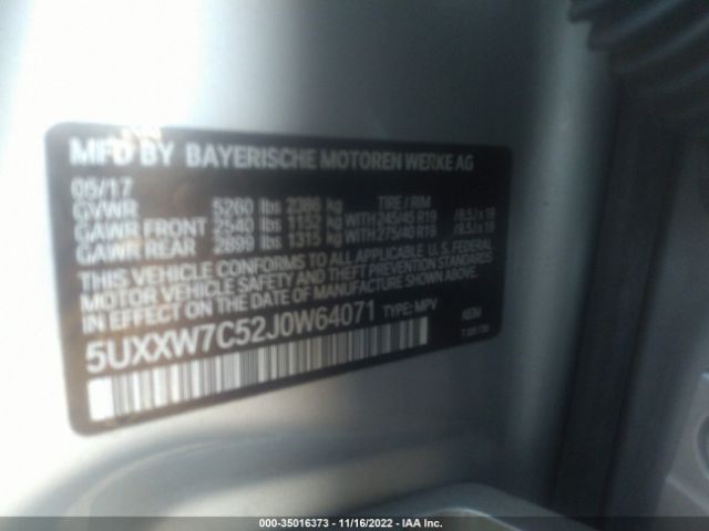 5UXXW7C52J0W64071 BMW X4 M40i