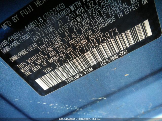 JF2SJAVC7GH425873 Subaru Forester 2.5i Touring