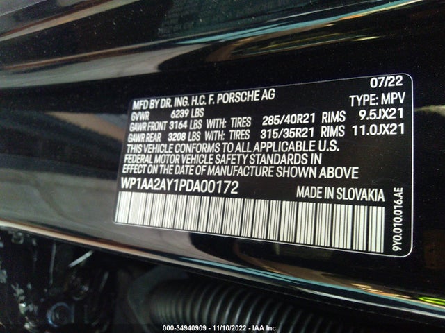 2023 Porsche Cayenne, VIN: WP1AA2AY1PDA00172