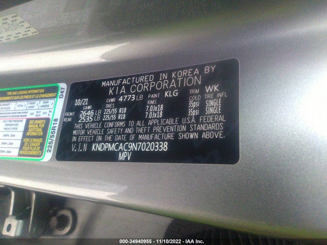 2022 KIA SPORTAGE LX VIN: KNDPMCAC9N7020338