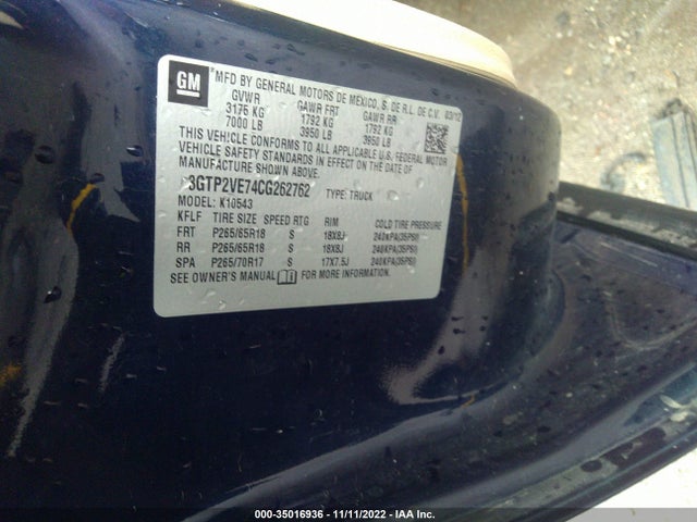 2012 GMC SIERRA 1500 SLE VIN: 3GTP2VE74CG262762