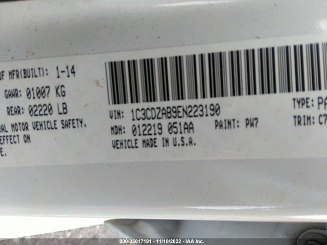 Dodge AVENGER SE 2014 1C3CDZAB9EN223190 Image 9