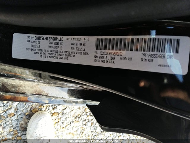 1C3CCCFB3FN588653 Chrysler 200 LX