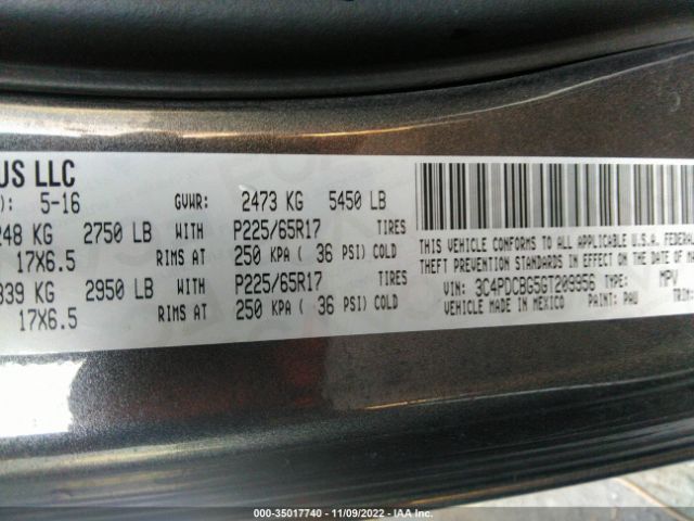 3C4PDCBG5GT209956 Dodge Journey Sxt