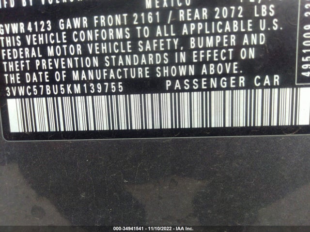 Volkswagen Jetta 2019 3VWC57BU5KM139755 Image 14