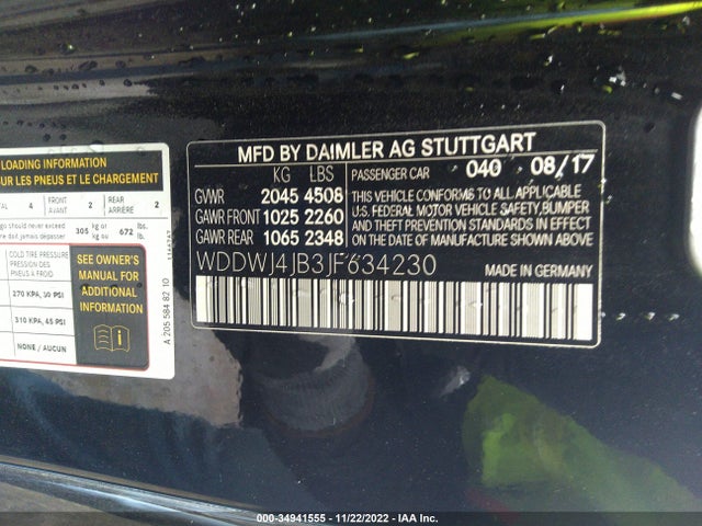 2018 MERCEDES-BENZ C-CLASS C 300 VIN: WDDWJ4JB3JF634230