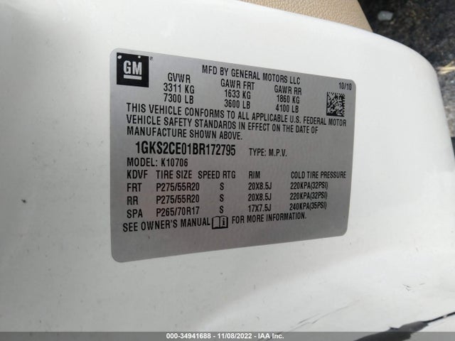 GMC YUKON SLT 2011 1GKS2CE01BR172795 Image 9
