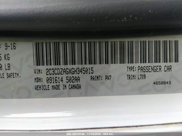 Dodge Challenger Sxt 2016 2C3CDZAGXGH345015 Image 9