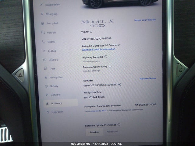 Tesla Model X 70d/90d/75d/60d/p100d 2016 5YJXCBE27GF021788 Image 7