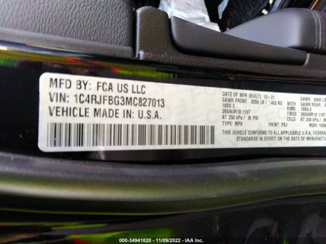 1C4RJFBG3MC827013 Jeep Grand Cherokee Limited