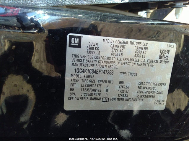 2014 Chevrolet Silverado 3500, VIN: 1GC4K1C84EF147283