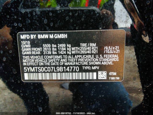 5YMTS0C07L9B14770 BMW X3 M