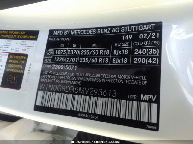 W1N0G8DB5MV293613 Mercedes-Benz Glc Glc 300