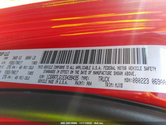 1C6RR7LG1ES439435 RAM 1500 Slt