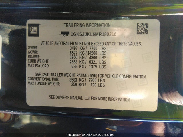 2021 GMC Yukon XL, VIN: 1GKS2JKL6MR180316