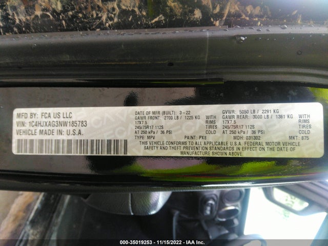 2022 Jeep Wrangler, VIN: 1C4HJXAG3NW185783