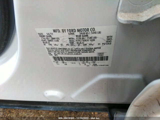 Lincoln MKX 2013 2LMDJ6JK4DBL04843 Image 10