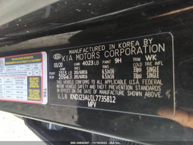 KNDJ23AU1L7735812 KIA SOUL LX