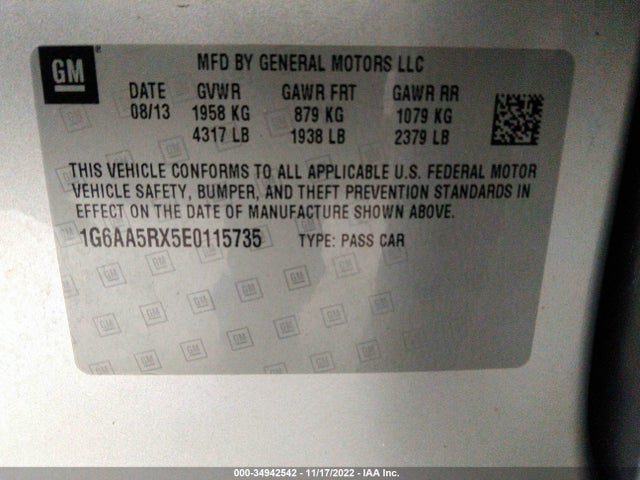 Cadillac Ats Standard Rwd 2014 1G6AA5RX5E0115735 Image 10