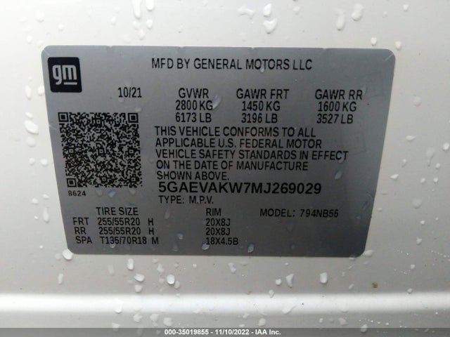 2021 Buick Enclave, VIN: 5GAEVAKW7MJ269029