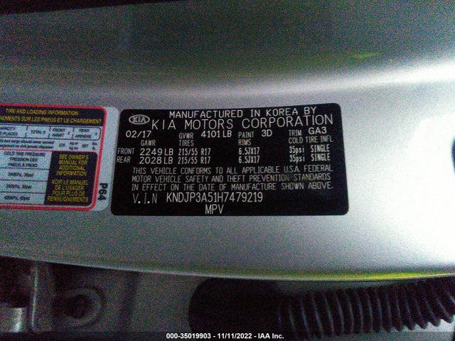 2017 Kia Soul, VIN: KNDJP3A51H7479219
