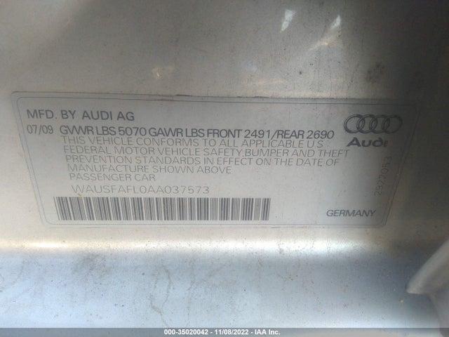 WAUSFAFL0AA037573 Audi A4 2.0t Premium