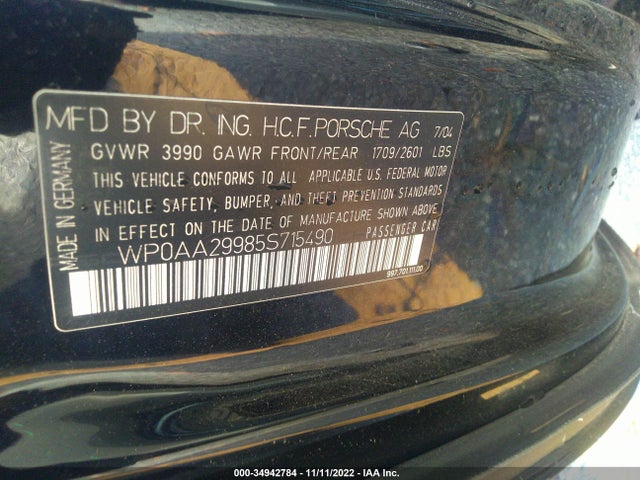 2005 PORSCHE 911 WP0AA29985S715490 Photo 8