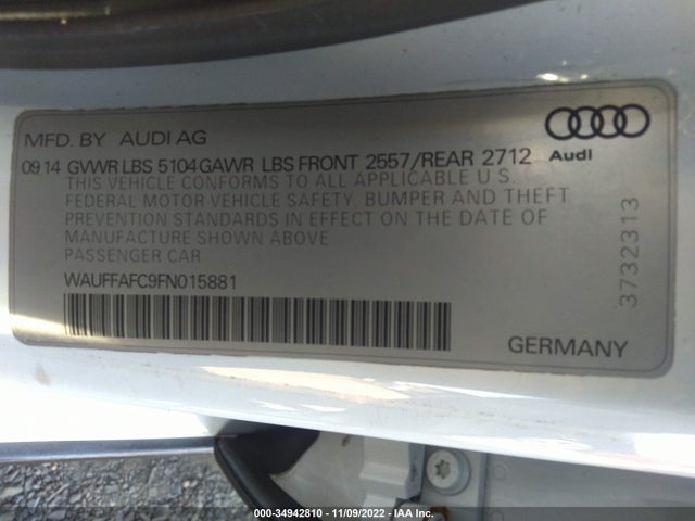 2015 Audi A6, VIN: WAUFFAFC9FN015881