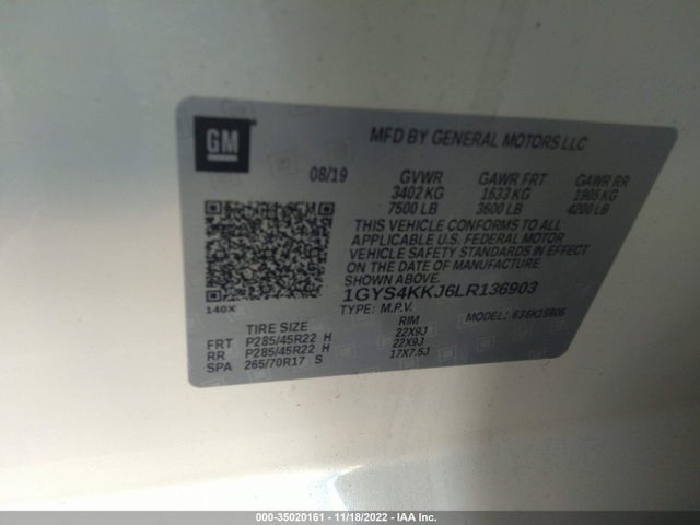 Cadillac Escalade Esv Platinum 2020 1GYS4KKJ6LR136903 Image 9