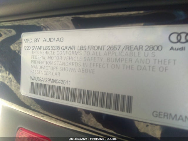 2021 Audi A6, VIN: WAUE8AF29MN042511
