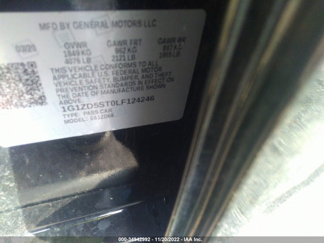 Chevrolet MALIBU LT 2020 1G1ZD5ST0LF124246 Image 9