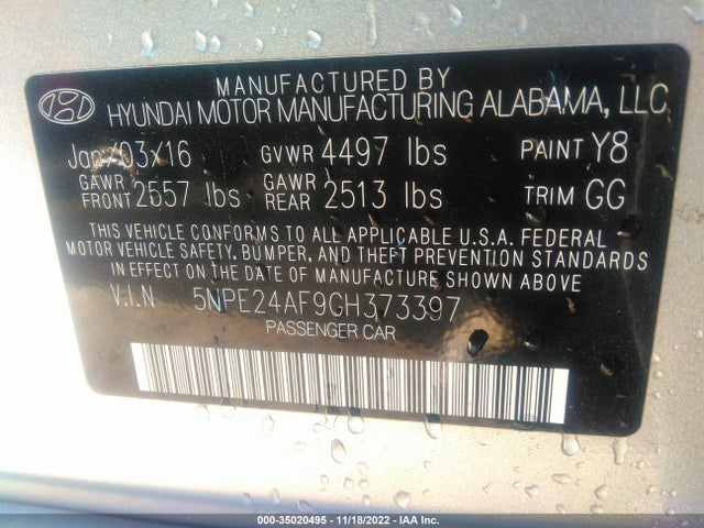Hyundai Sonata 2.4l Se 2016 5NPE24AF9GH373397 Image 11