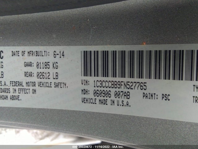 Chrysler 200 S 2015 1C3CCCBB9FN527765 Image 9