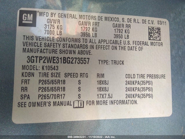 GMC Sierra 1500 Slt 2011 3GTP2WE31BG273557 Image 11