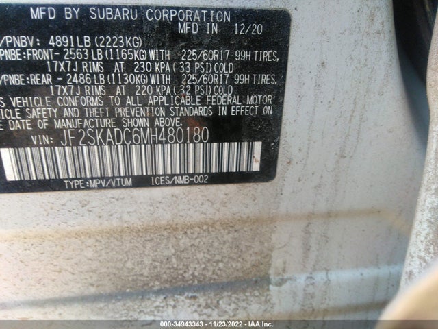 2021 Subaru Forester, VIN: JF2SKADC6MH480180