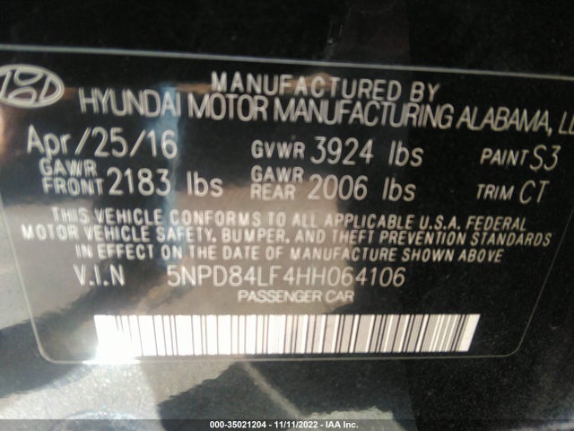 Hyundai Elantra 2017 5NPD84LF4HH064106 Image 9