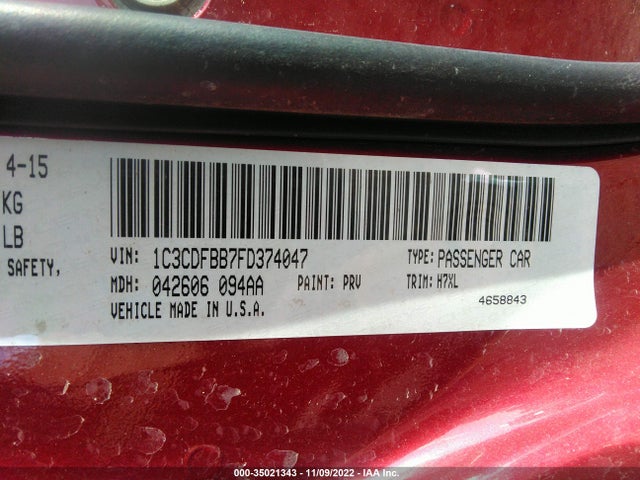 Dodge DART SXT 2015 1C3CDFBB7FD374047 Image 9