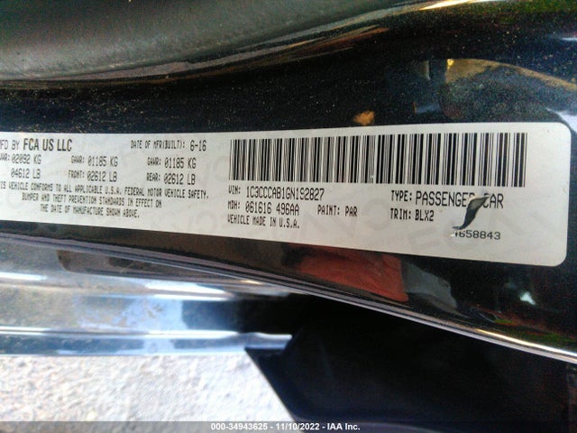 Chrysler 200 Limited Platinum 2016 1C3CCCAB1GN192827 Image 9